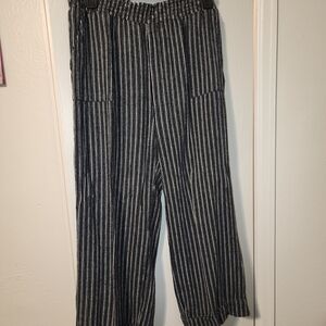 Time and Tru Black and White Striped Pants
